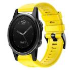 For Garmin Fenix 5S Metal Buckle Solid Color Silicone Watch Band(Yellow) - 1