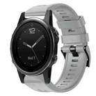 For Garmin Fenix 5S Metal Buckle Solid Color Silicone Watch Band(Grey) - 1