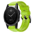 For Garmin Fenix 5S Metal Buckle Solid Color Silicone Watch Band(Green) - 1