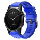 For Garmin Fenix 5S Metal Buckle Solid Color Silicone Watch Band(Skyblue) - 1