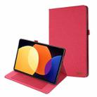 For Xiaomi Mi Pad 5 Pro 12.4  Fabric Leather Tablet Case(Red) - 1