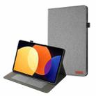 For Xiaomi Mi Pad 5 Pro 12.4  Fabric Leather Tablet Case(Grey) - 1
