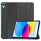 For iPad 10th Gen 10.9 2022 ENKAY Tri-fold Custer Texture Leather Stand Smart Case(Black) - 1