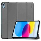 For iPad 10th Gen 10.9 2022 ENKAY Tri-fold Custer Texture Leather Stand Smart Case(Grey) - 1