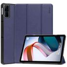 For Xiaomi Redmi Pad 10.61 inch ENKAY Tri-fold Custer Texture Leather Stand Smart Case(Dark Blue) - 1