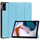 For Xiaomi Redmi Pad 10.61 inch ENKAY Tri-fold Custer Texture Leather Stand Smart Case(Light Blue) - 1