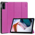 For Xiaomi Redmi Pad 10.61 inch ENKAY Tri-fold Custer Texture Leather Stand Smart Case(Purple) - 1