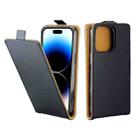 For  iPhone 14 Pro Max Vertical Flip Leather Phone Case with Card Slot(Black) - 1