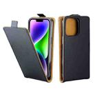 For iPhone 14 Plus Vertical Flip Leather Phone Case with Card Slot(Black) - 1