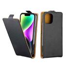 For iPhone 14 Vertical Flip Leather Phone Case with Card Slot(Black) - 1