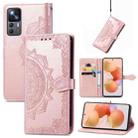 For Xiaomi 12T / 12T Pro / Redmi K50 Ultra Mandala Flower Embossed Leather Phone Case(Rose Gold) - 1