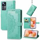 For Xiaomi 12T / 12T Pro / Redmi K50 Ultra Mandala Flower Embossed Leather Phone Case(Green) - 1