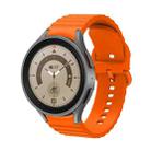 For Samsung Galaxy Watch 4 Wave Dotted Pure Color Buckle Silicone Watch Band(Orange) - 1