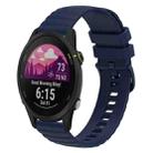 For Garmin Forerunner 255S 18mm Wavy Dotted Solid-Color Silicone Watch Band(Dark Blue) - 1