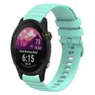 For Garmin Forerunner 255S 18mm Wavy Dotted Solid-Color Silicone Watch Band(Teal Green) - 1