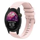 For Garmin Forerunner 255S Music 18mm Wavy Dotted Solid-Color Silicone Watch Band(Pink) - 1
