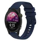 For Garmin Forerunner 255S Music 18mm Wavy Dotted Solid-Color Silicone Watch Band(Dark Blue) - 1