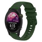 For Garmin Forerunner 255S Music 18mm Wavy Dotted Solid-Color Silicone Watch Band(Army Green) - 1