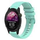 For Garmin Forerunner 255S Music 18mm Wavy Dotted Solid-Color Silicone Watch Band(Teal Green) - 1