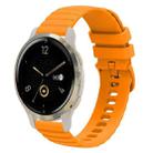 For Garmin Venu 2S 18mm Wavy Dotted Solid-Color Silicone Watch Band(Amber yellow) - 1