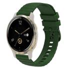 For Garmin Venu 2S 18mm Wavy Dotted Solid-Color Silicone Watch Band(Army Green) - 1