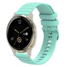 For Garmin Venu 2S 18mm Wavy Dotted Solid-Color Silicone Watch Band(Teal Green) - 1