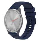 For Garmin Vivomove 3S 18mm Wavy Dotted Solid-Color Silicone Watch Band(Dark Blue) - 1