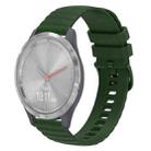 For Garmin Vivomove 3S 18mm Wavy Dotted Solid-Color Silicone Watch Band(Army Green) - 1