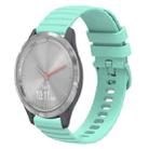 For Garmin Vivomove 3S 18mm Wavy Dotted Solid-Color Silicone Watch Band(Teal Green) - 1