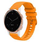 For Garmin Vivoactive 4S 18mm Wavy Dotted Solid-Color Silicone Watch Band(Amber yellow) - 1