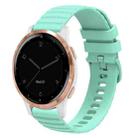 For Garmin Vivoactive 4S 18mm Wavy Dotted Solid-Color Silicone Watch Band(Teal Green) - 1