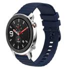For Amazfit GTR 4 22mm Wavy Dotted Solid-Color Silicone Watch Band(Dark Blue) - 1