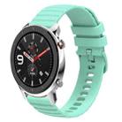 For Amazfit GTR 4 22mm Wavy Dotted Solid-Color Silicone Watch Band(Green) - 1