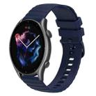 For Amazfit GTR 3 22mm Wavy Dotted Solid-Color Silicone Watch Band(Dark Blue) - 1