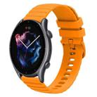For Amazfit GTR 3 22mm Wavy Dotted Solid-Color Silicone Watch Band(Amber Yellow) - 1