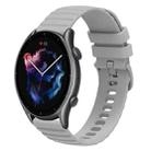 For Amazfit GTR 3 Pro 22mm Wavy Dotted Solid-Color Silicone Watch Band(Gray) - 1
