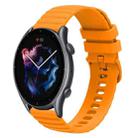 For Amazfit GTR 3 Pro 22mm Wavy Dotted Solid-Color Silicone Watch Band(Amber Yellow) - 1