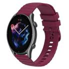 For Amazfit GTR 3 Pro 22mm Wavy Dotted Solid-Color Silicone Watch Band(Wine Red) - 1