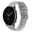 For Amazfit GTR 2e 22mm Wavy Dotted Solid-Color Silicone Watch Band(Gray) - 1