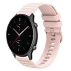 For Amazfit GTR 2e 22mm Wavy Dotted Solid-Color Silicone Watch Band(Pink) - 1