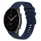 For Amazfit GTR 2e 22mm Wavy Dotted Solid-Color Silicone Watch Band(Dark Blue) - 1