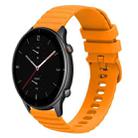 For Amazfit GTR 2e 22mm Wavy Dotted Solid-Color Silicone Watch Band(Amber Yellow) - 1