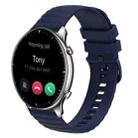 For Amazfit GTR 2 22mm Wavy Dotted Solid-Color Silicone Watch Band(Dark Blue) - 1