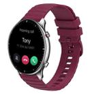 For Amazfit GTR 2 22mm Wavy Dotted Solid-Color Silicone Watch Band(Wine Red) - 1