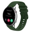 For Amazfit GTR 2 22mm Wavy Dotted Solid-Color Silicone Watch Band(Army Green) - 1