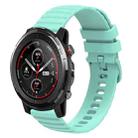 For Amazfit 3 Stratos 22mm Wavy Dotted Solid-Color Silicone Watch Band(Green) - 1