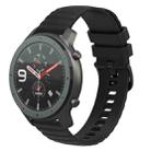 For Amazfit GTR 47mm 22mm Wavy Dotted Solid-Color Silicone Watch Band(Black) - 1