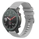 For Amazfit GTR 47mm 22mm Wavy Dotted Solid-Color Silicone Watch Band(Gray) - 1