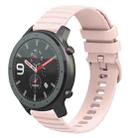 For Amazfit GTR 47mm 22mm Wavy Dotted Solid-Color Silicone Watch Band(Pink) - 1