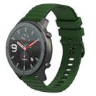 For Amazfit GTR 47mm 22mm Wavy Dotted Solid-Color Silicone Watch Band(Army Green) - 1